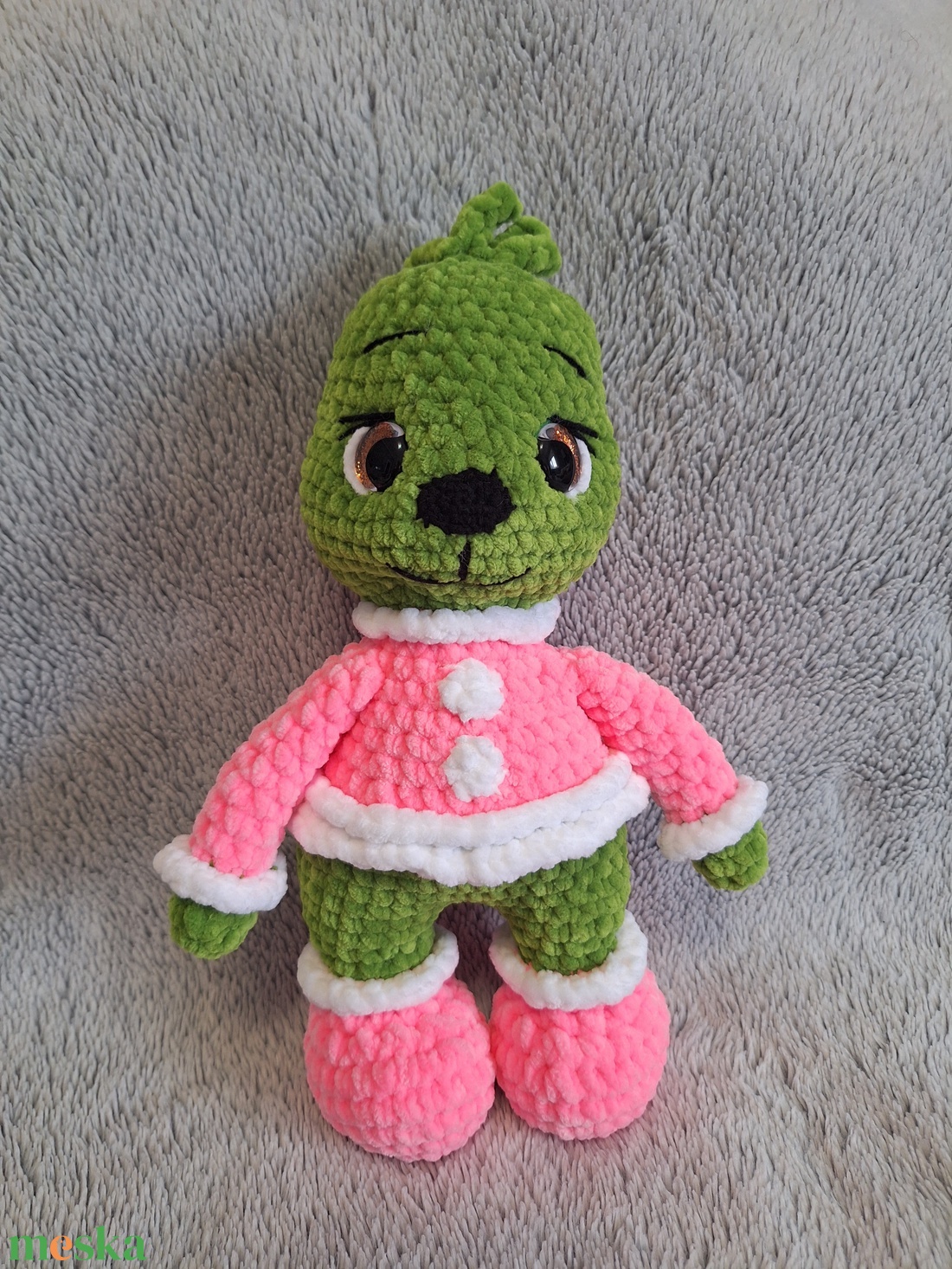 Horgolt Grinch - játék & sport - plüssállat & játékfigura - más figura - Meska.hu