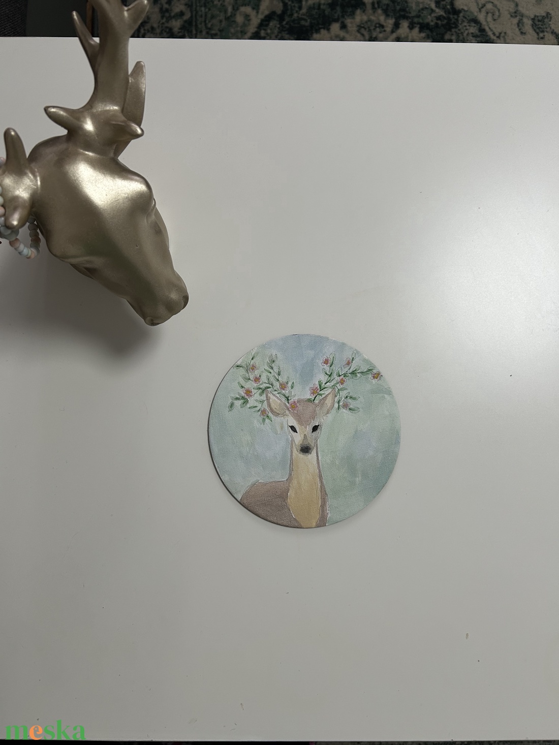 Pasztell mini festmény hűtőmágnes � kézzel festett, natúr vászon - otthon & életmód - konyhafelszerelés, tálalás - konyhai dekoráció - hűtőmágnes - Meska.hu