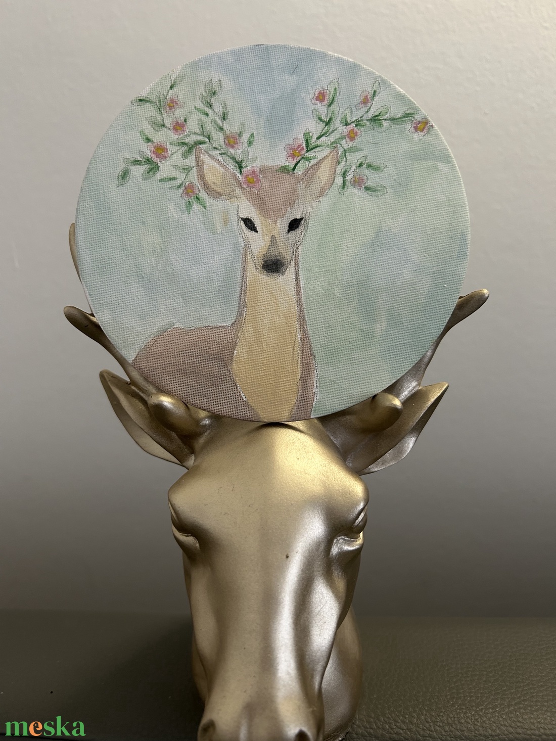 Pasztell mini festmény hűtőmágnes � kézzel festett, natúr vászon - otthon & életmód - konyhafelszerelés, tálalás - konyhai dekoráció - hűtőmágnes - Meska.hu