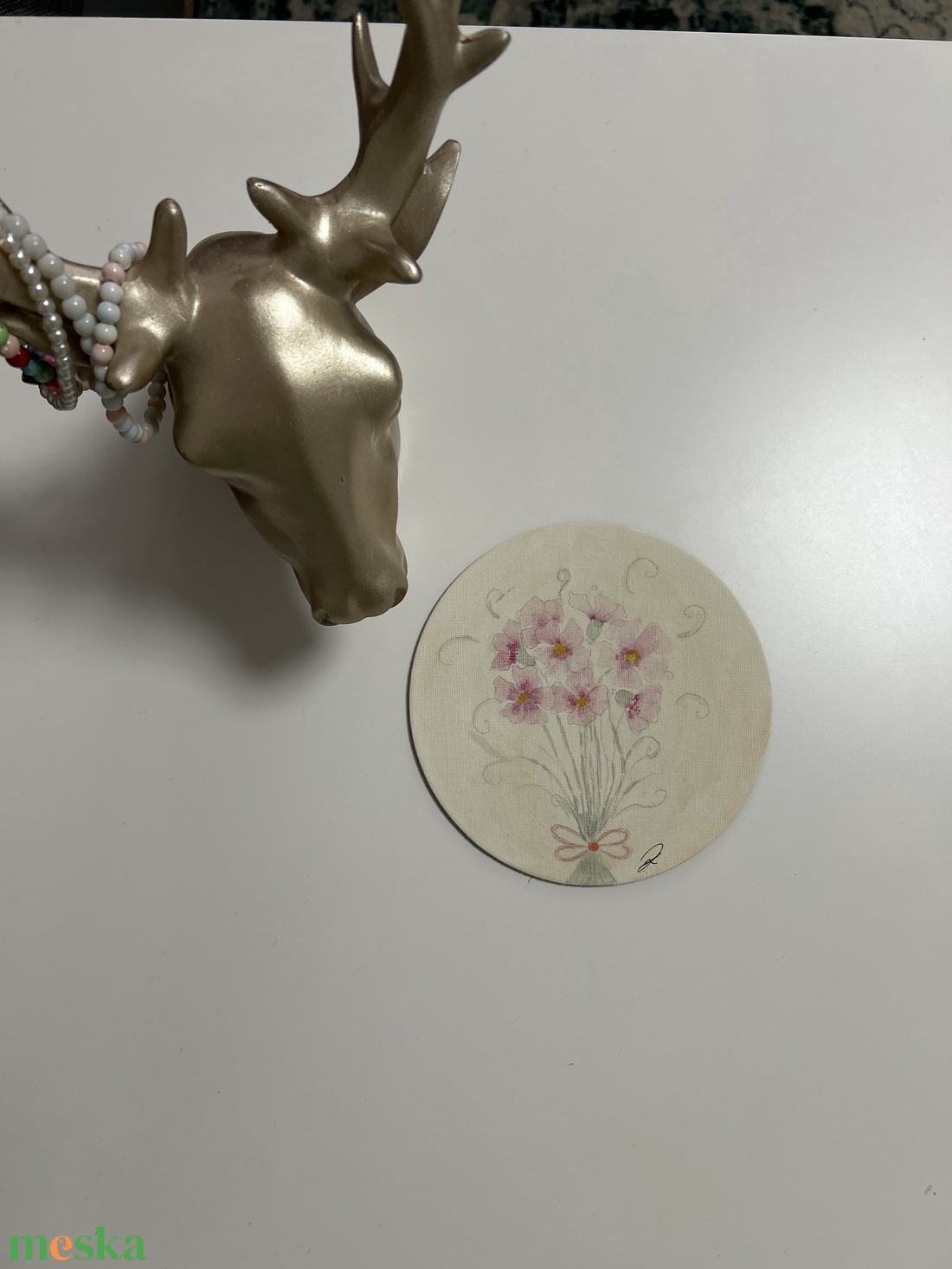 Pasztell mini festmény hűtőmágnes � kézzel festett, natúr vászon - otthon & életmód - konyhafelszerelés, tálalás - konyhai dekoráció - hűtőmágnes - Meska.hu