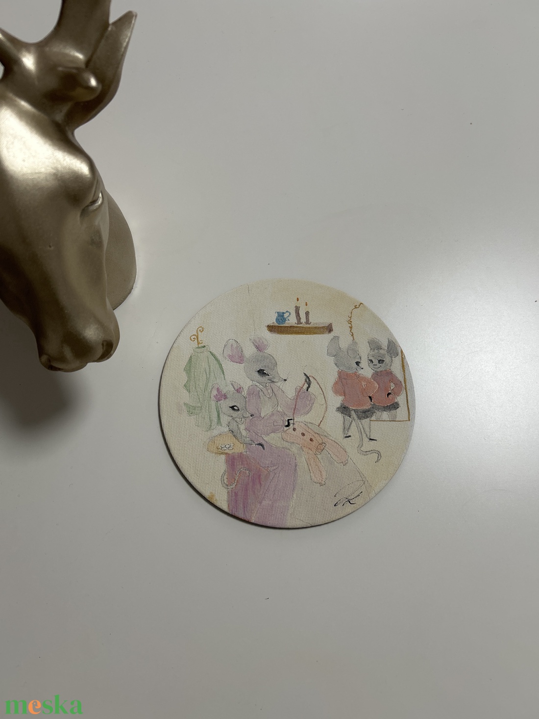 Pasztell mini festmény hűtőmágnes � kézzel festett, natúr vászon - otthon & életmód - konyhafelszerelés, tálalás - konyhai dekoráció - hűtőmágnes - Meska.hu