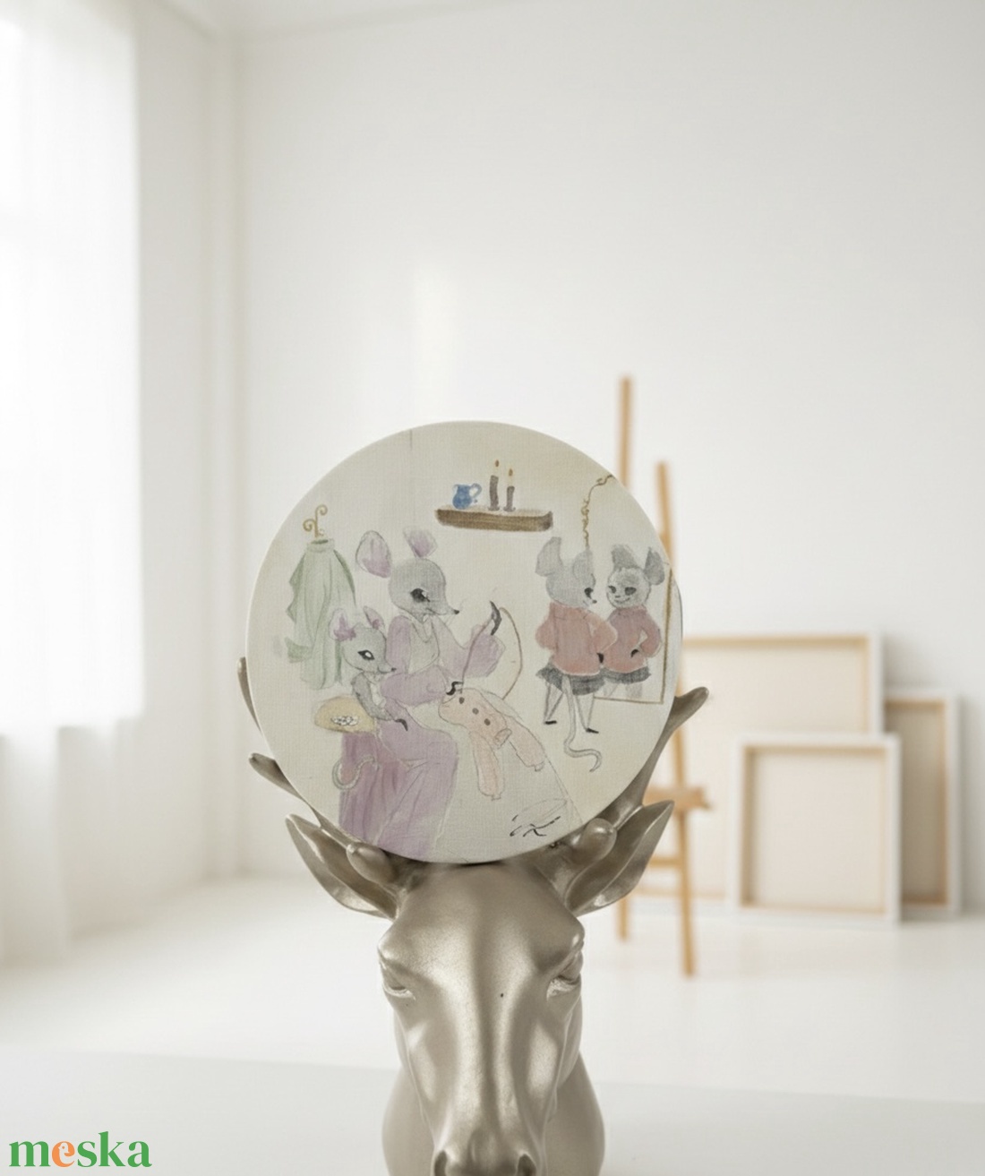 Pasztell mini festmény hűtőmágnes � kézzel festett, natúr vászon - otthon & életmód - konyhafelszerelés, tálalás - konyhai dekoráció - hűtőmágnes - Meska.hu