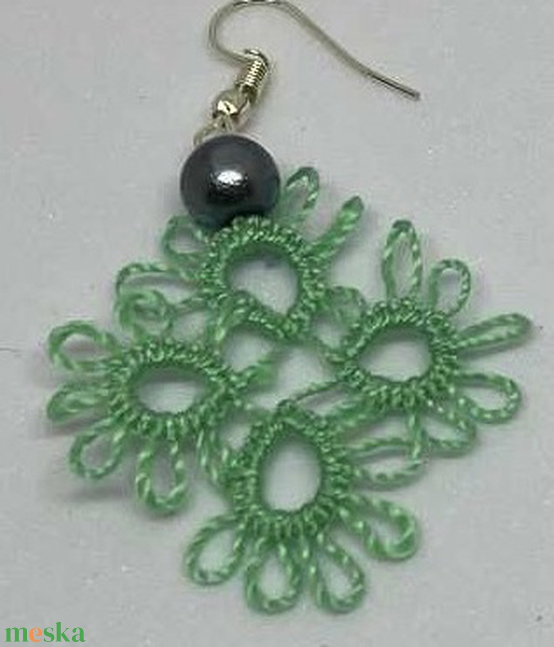 Zöld szinű csipke fülbevaló (1 pár) -  - Meska.hu