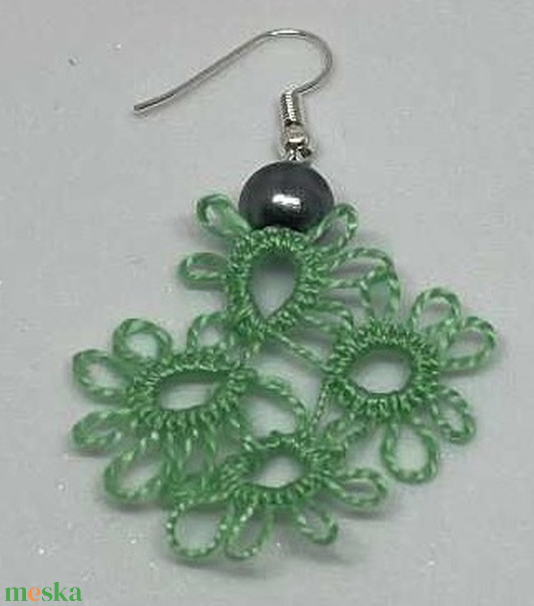 Zöld szinű csipke fülbevaló (1 pár) -  - Meska.hu