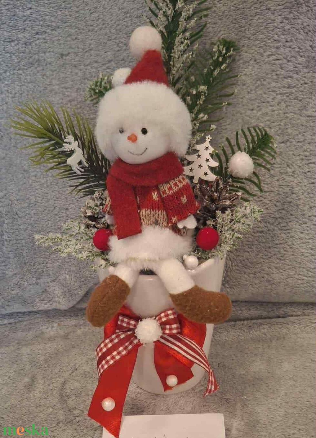 Bögrés Hóember asztali dísz - otthon & életmód - dekoráció - asztal és polc dekoráció - asztaldísz - Meska.hu