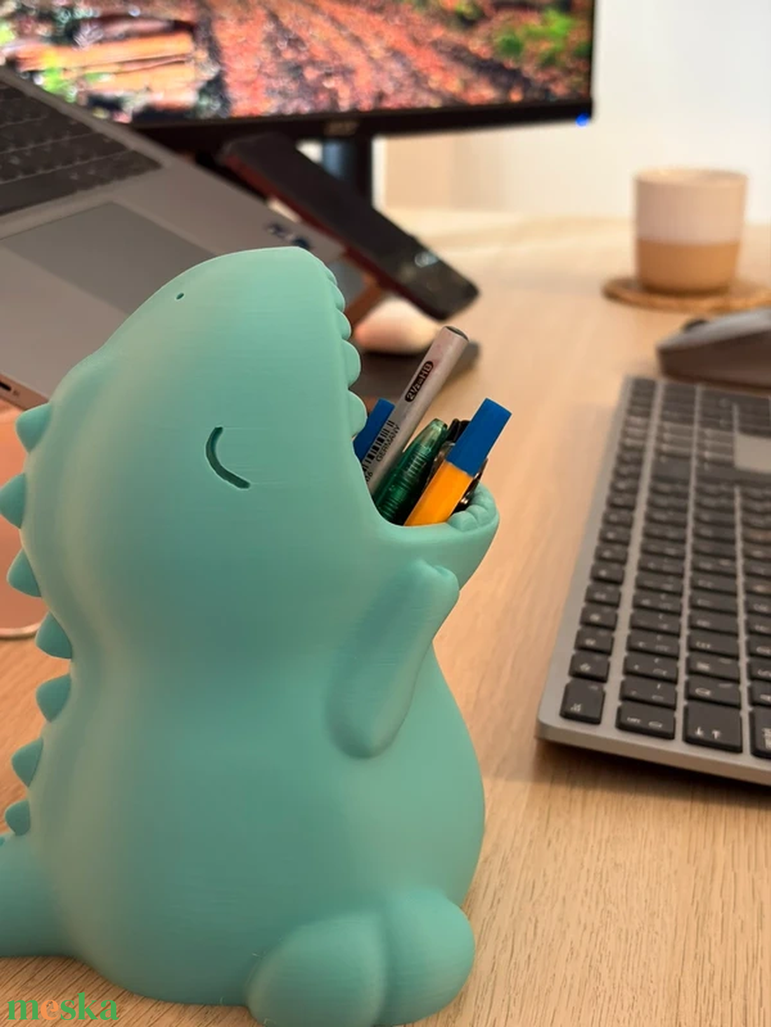 Dinosaur Pen Holder -  Dinoszauruszos tolltartó, asztali rendszerező - otthon & életmód - papír, írószer - tolltartó & ceruzatekercs - Meska.hu