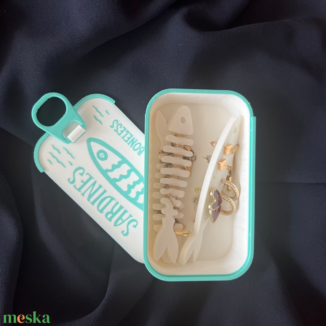 Sardines Jewelry Box Travel Case - Szardínia ékszerdoboz / utazó ékszertartó - ékszer - ékszertartó - ékszerdoboz - Meska.hu
