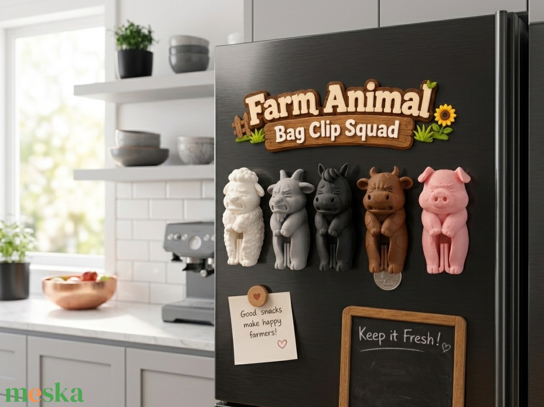 Farm Animal Bag Clip Squad - Farm állatos zacskócsipesz - otthon & életmód - konyhafelszerelés, tálalás - konyhai dekoráció - hűtőmágnes - Meska.hu
