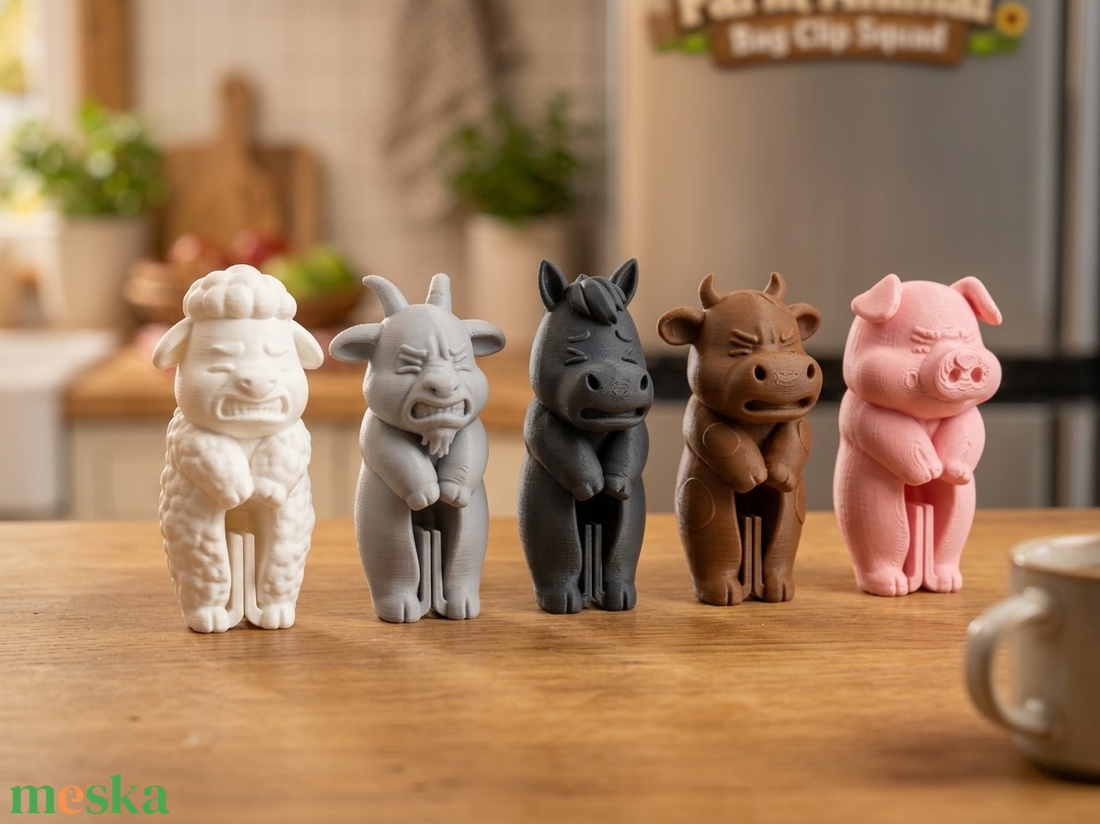 Farm Animal Bag Clip Squad - Farm állatos zacskócsipesz - otthon & életmód - konyhafelszerelés, tálalás - konyhai dekoráció - hűtőmágnes - Meska.hu