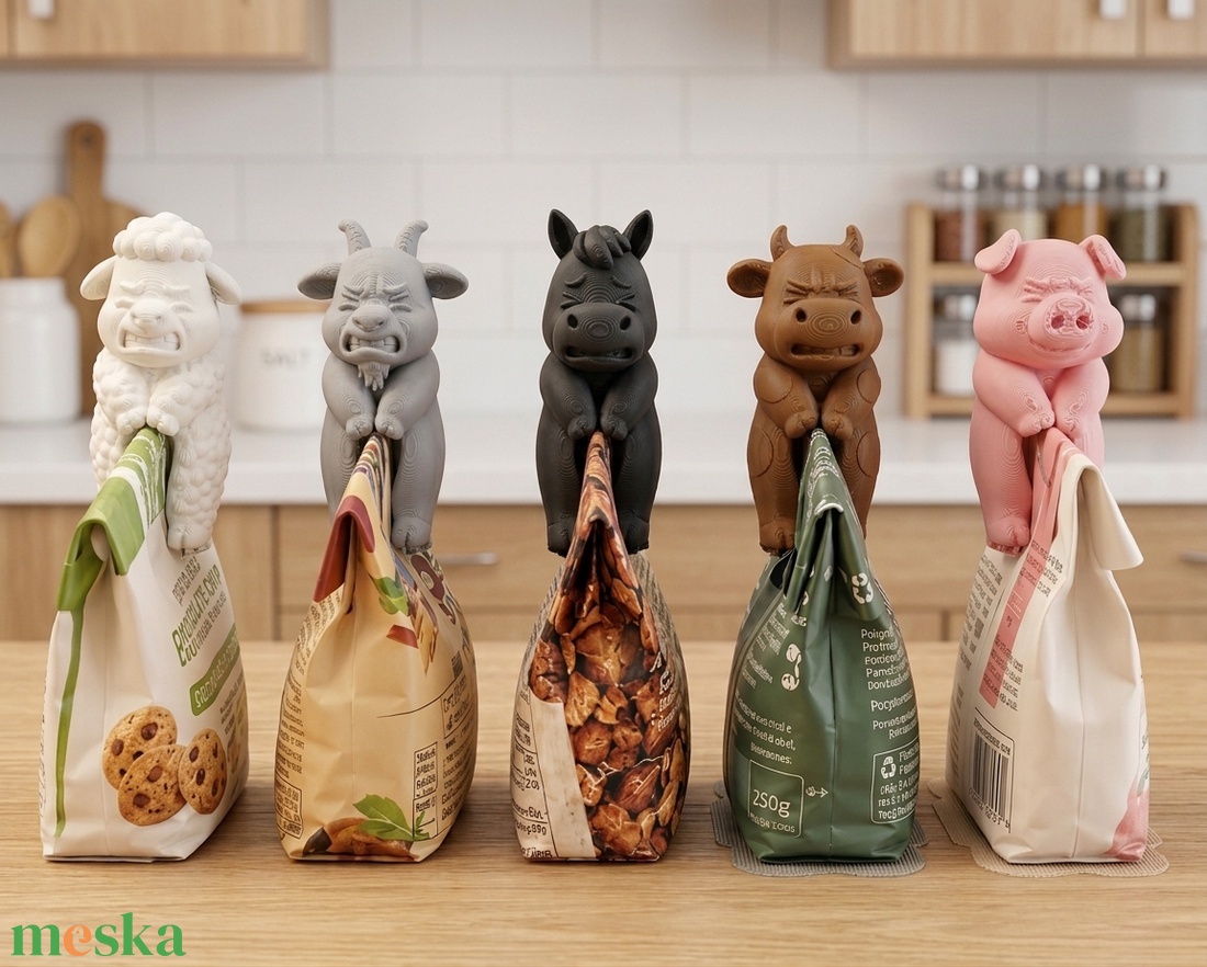 Farm Animal Bag Clip Squad - Farm állatos zacskócsipesz - otthon & életmód - konyhafelszerelés, tálalás - konyhai dekoráció - hűtőmágnes - Meska.hu