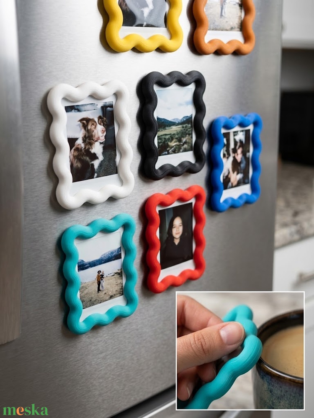 Hullámos Szélű Instax Mini Fényképkeret Hűtőmágnes - otthon & életmód - dekoráció - kép & falikép - képkeret - Meska.hu