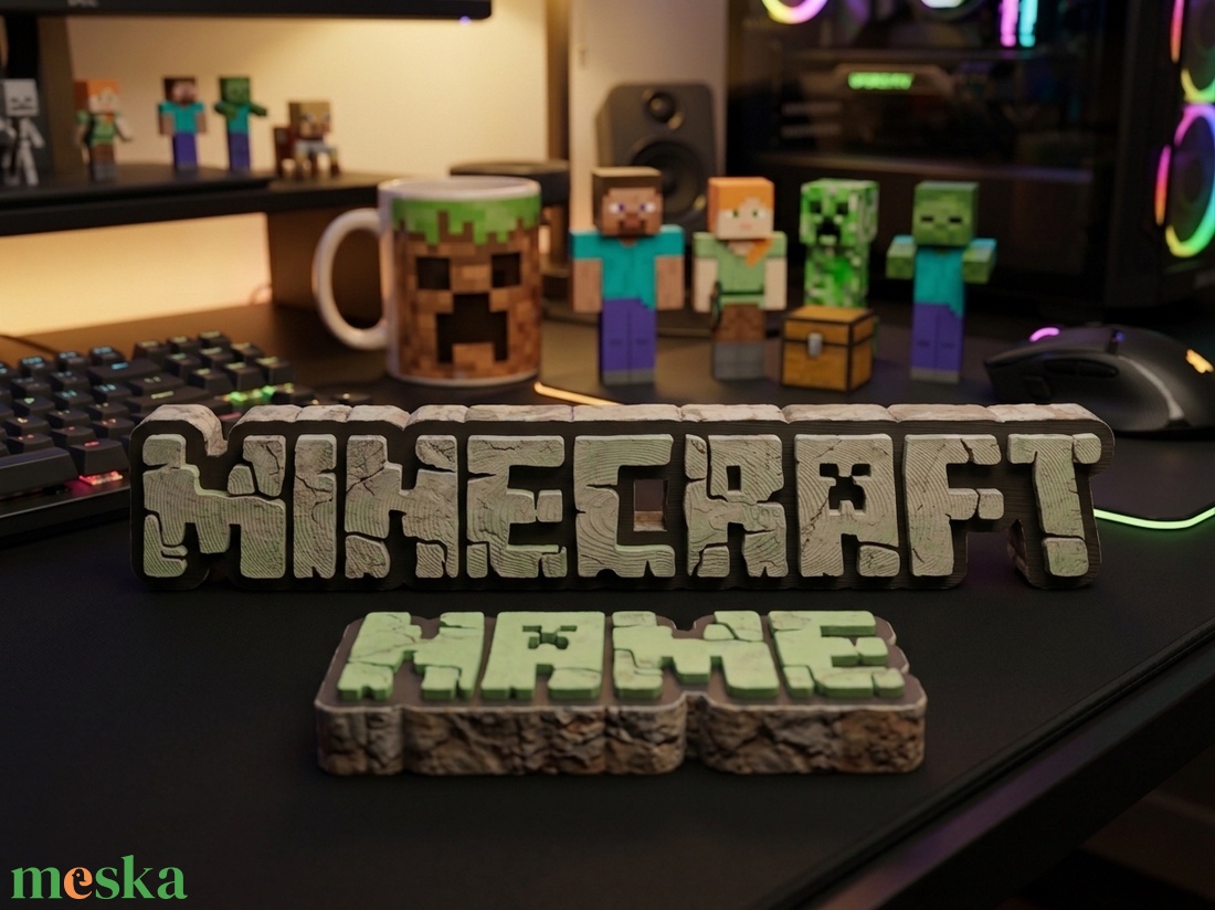Személyre szabott Minecraft stílusú név - Personalized Minecraft-Style Name - otthon & életmód - dekoráció - dekoratív figurák és szobrok - Meska.hu
