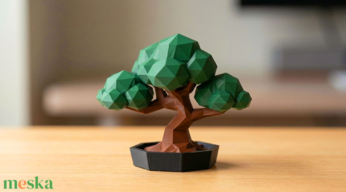 Alacsony Poligonos Bonsai / Low Poly Bonsai - otthon & életmód - dekoráció - dísztárgy - Meska.hu