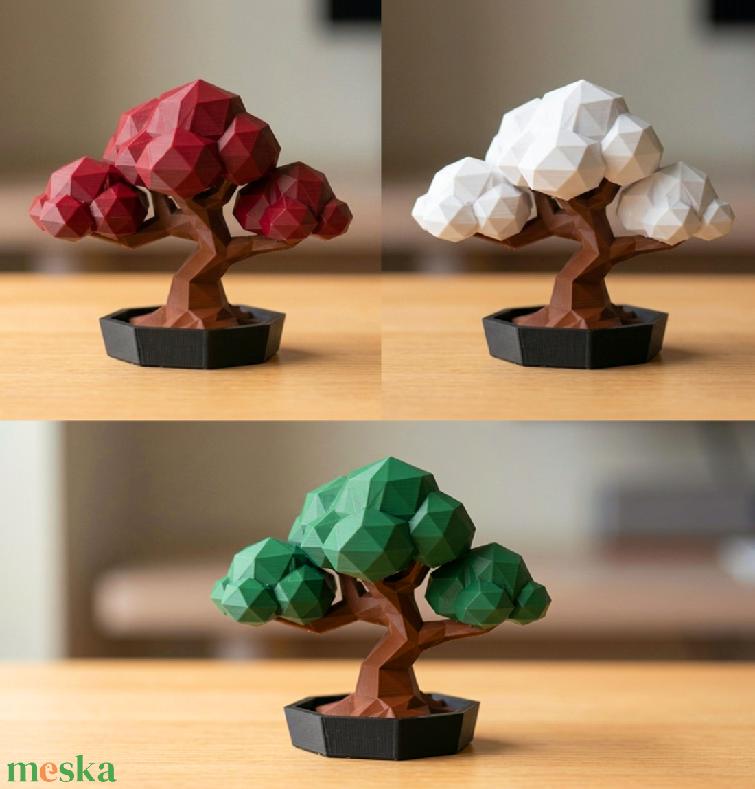 Alacsony Poligonos Bonsai / Low Poly Bonsai - otthon & életmód - dekoráció - dísztárgy - Meska.hu