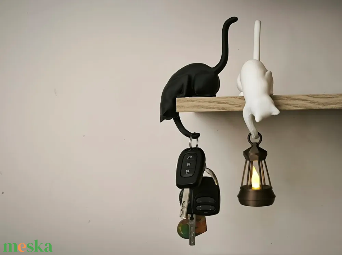 Macskás Polckampó / Cat Shelf Hook - otthon & életmód - dekoráció - fali és függő dekoráció - fali kulcstartó - Meska.hu