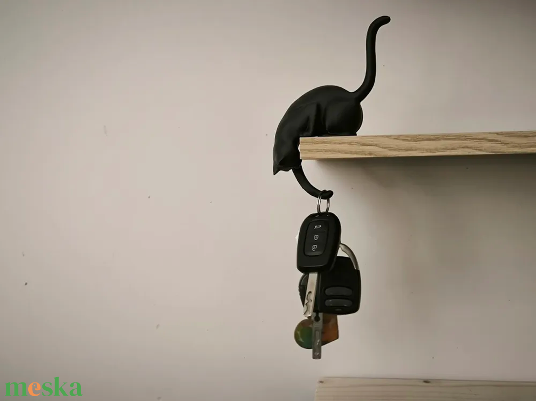 Macskás Polckampó / Cat Shelf Hook - otthon & életmód - dekoráció - fali és függő dekoráció - fali kulcstartó - Meska.hu