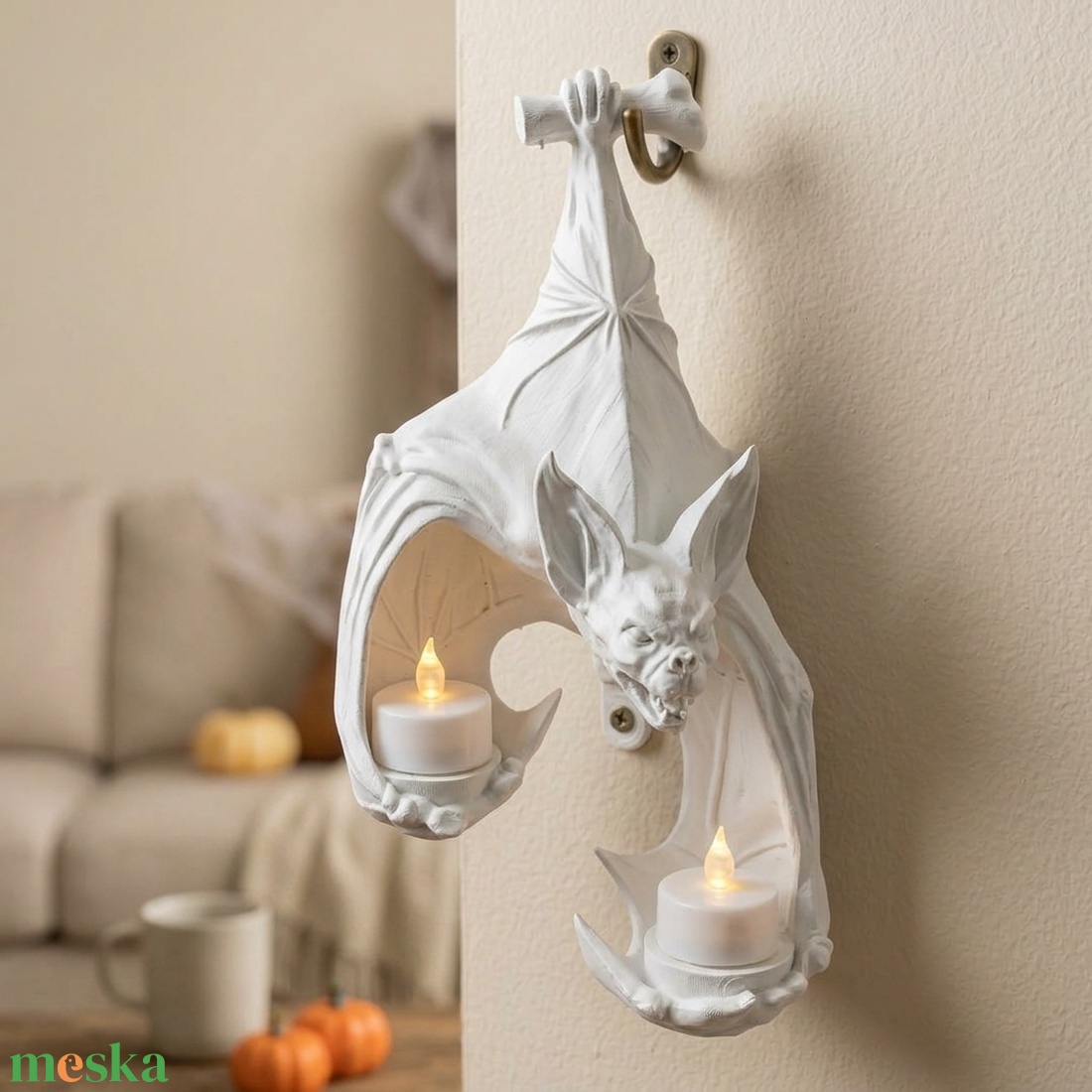 Vízköpő denevér falikar / Gargoyle Bat Wall Sconce - otthon & életmód - dekoráció - halloween - halloweeni lámpás - Meska.hu