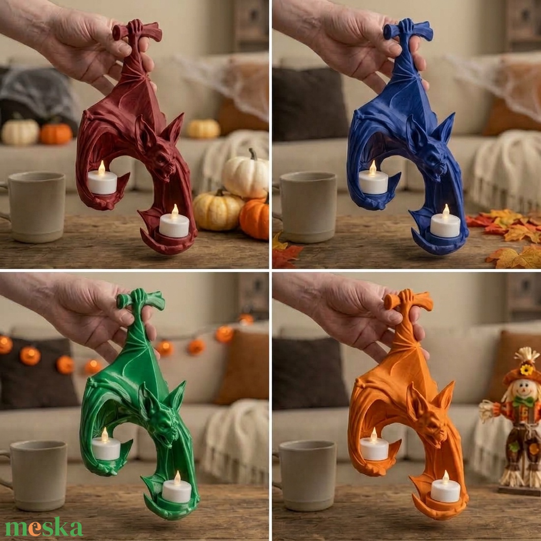 Vízköpő denevér falikar / Gargoyle Bat Wall Sconce - otthon & életmód - dekoráció - halloween - halloweeni lámpás - Meska.hu