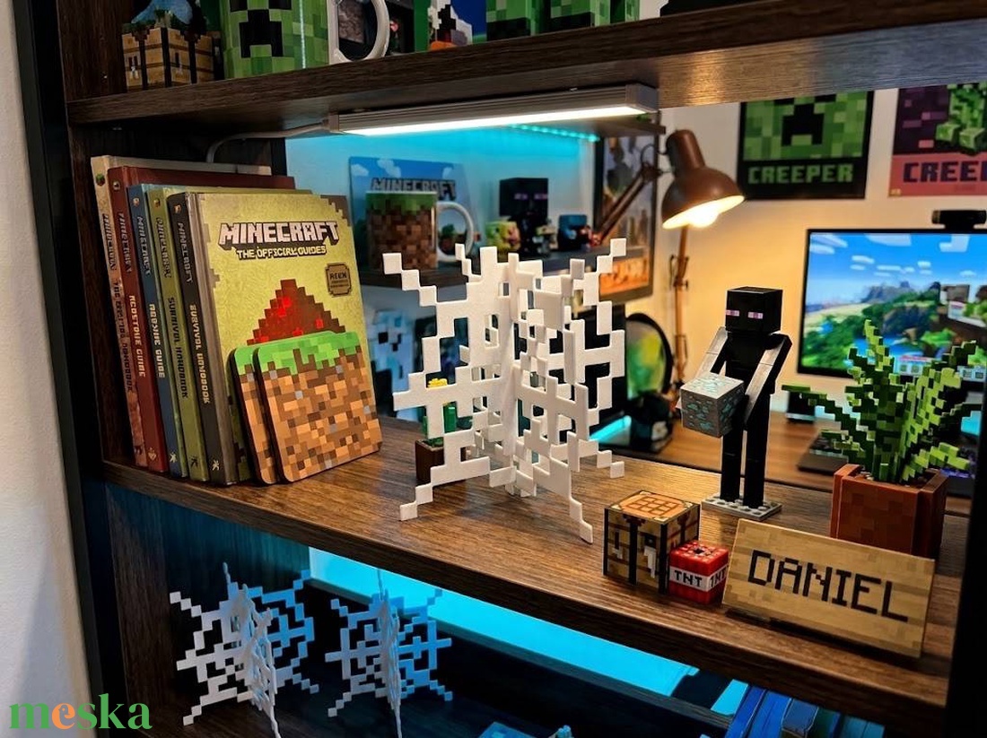 Minecraft Pókháló Dekoráció / Minecraft Cobweb Decoration - otthon & életmód - dekoráció - asztal és polc dekoráció - asztaldísz - Meska.hu