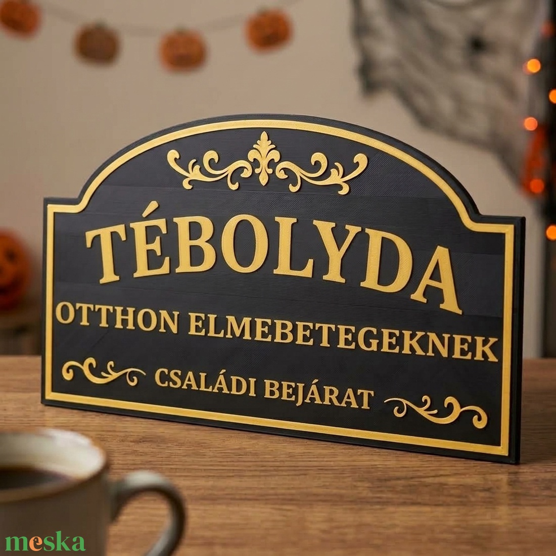 Tébolyda tábla / Lunatic Asylum Sign - otthon & életmód - dekoráció - halloween - halloweeni dekoráció - Meska.hu