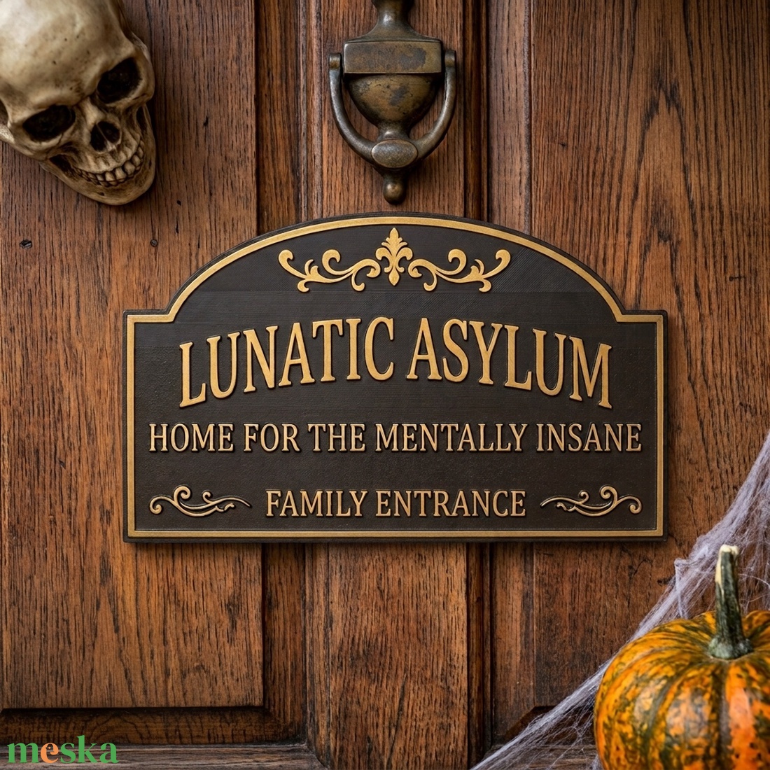Tébolyda tábla / Lunatic Asylum Sign - otthon & életmód - dekoráció - halloween - halloweeni dekoráció - Meska.hu