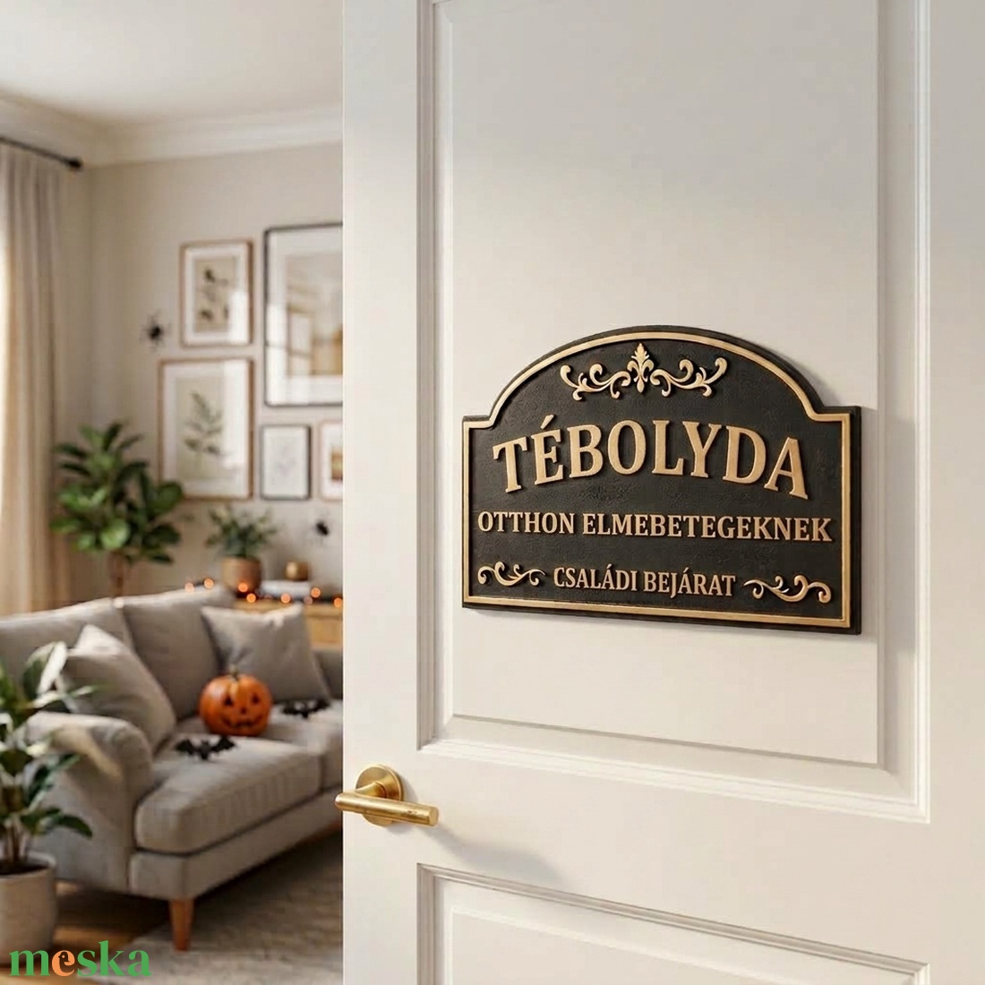 Tébolyda tábla / Lunatic Asylum Sign - otthon & életmód - dekoráció - halloween - halloweeni dekoráció - Meska.hu