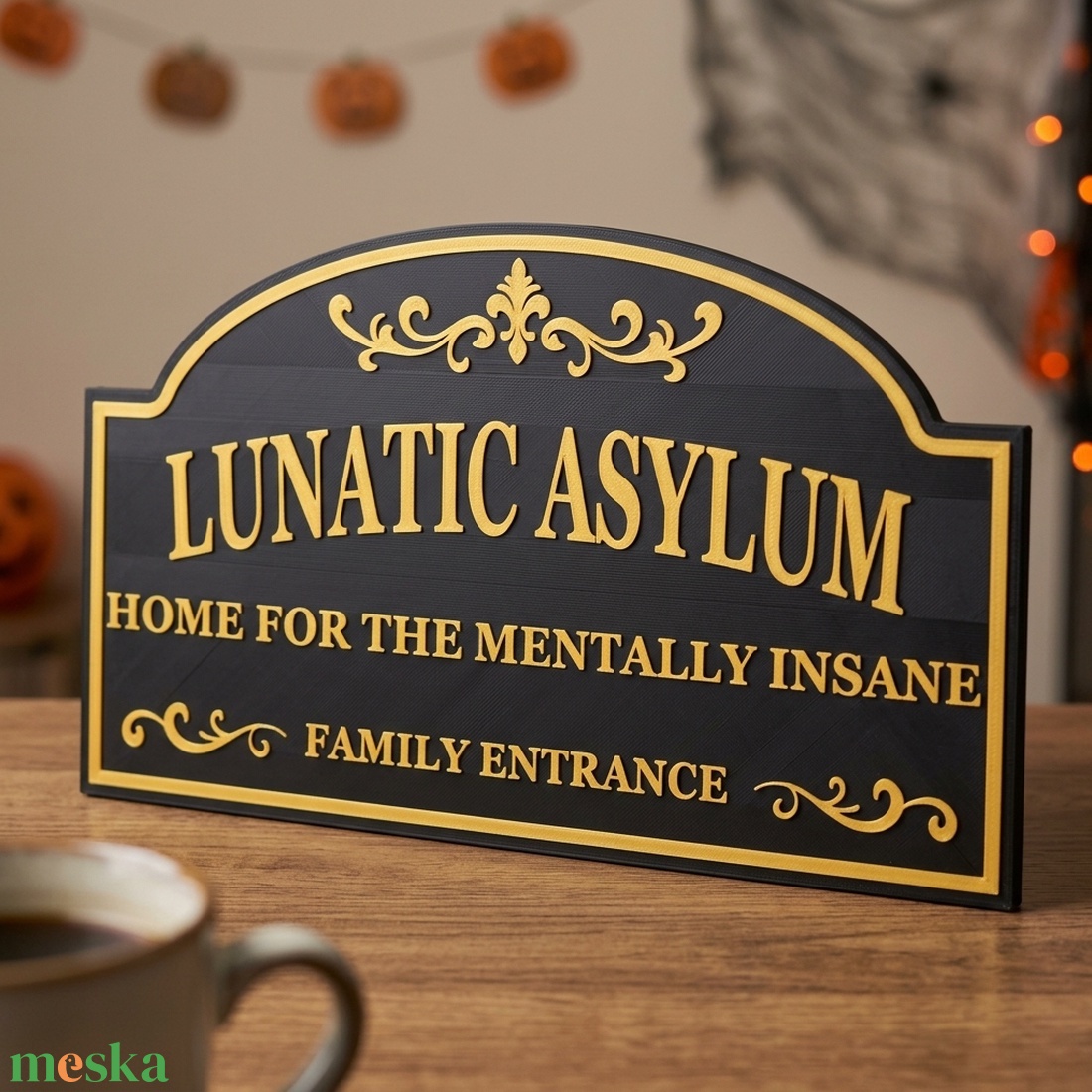 Tébolyda tábla / Lunatic Asylum Sign - otthon & életmód - dekoráció - halloween - halloweeni dekoráció - Meska.hu