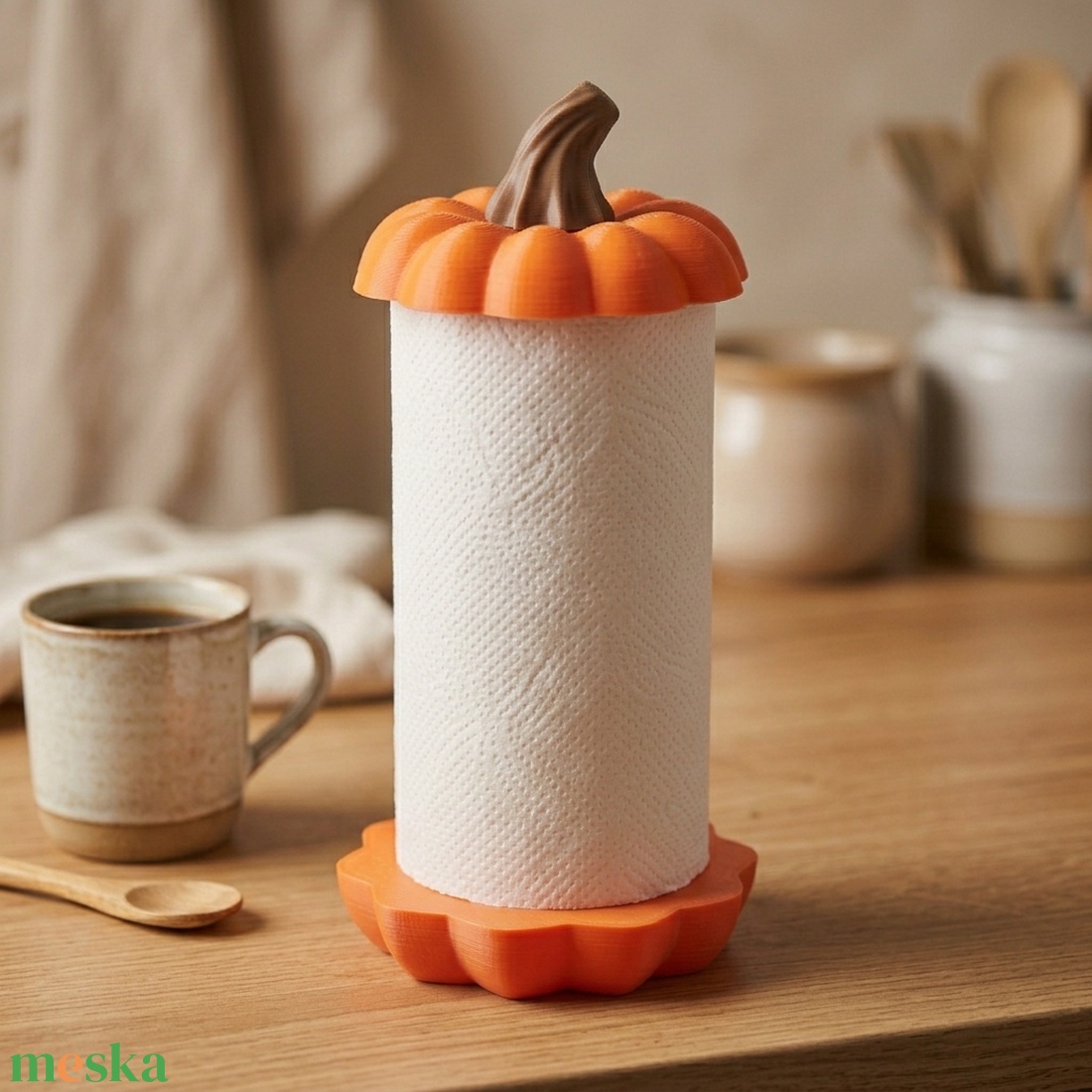 Tök alakú papírtörlő tartó / Pumpkin Kitchen Roll Holder - otthon & életmód - dekoráció - halloween - halloweeni tök - Meska.hu
