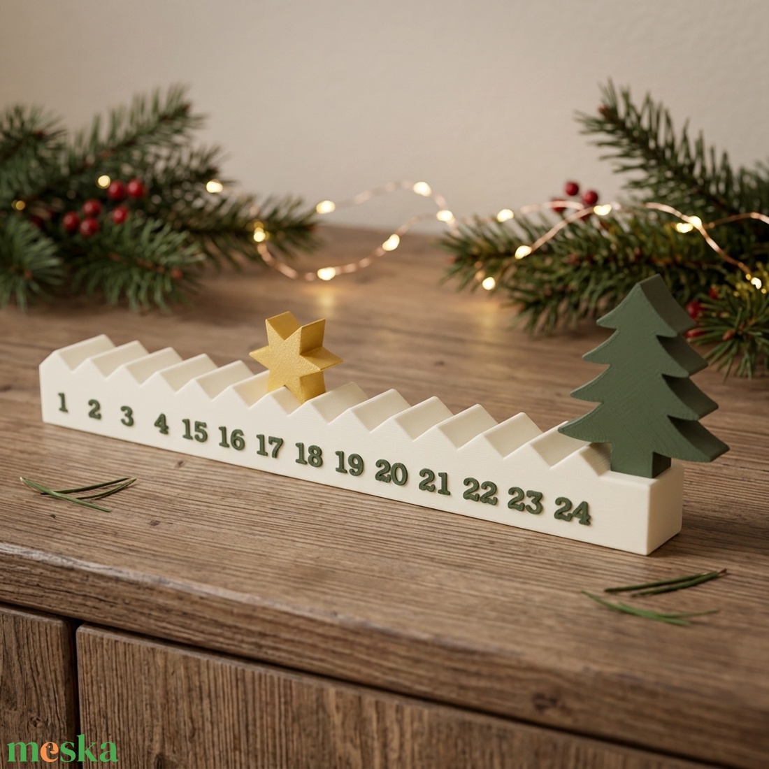 Csillagos Karácsonyi Visszaszámláló / Starry Christmas Countdown - karácsony - adventi díszek - adventi naptár - Meska.hu