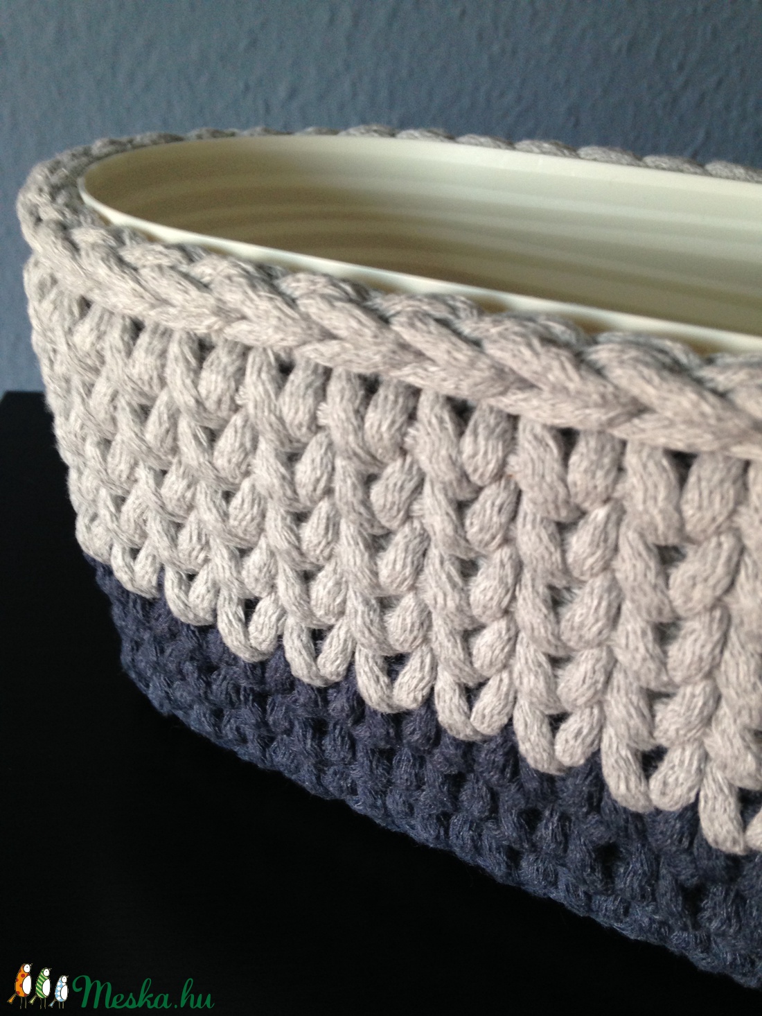 Horgolt kaspó, virágtartó, tároló -  - Meska.hu