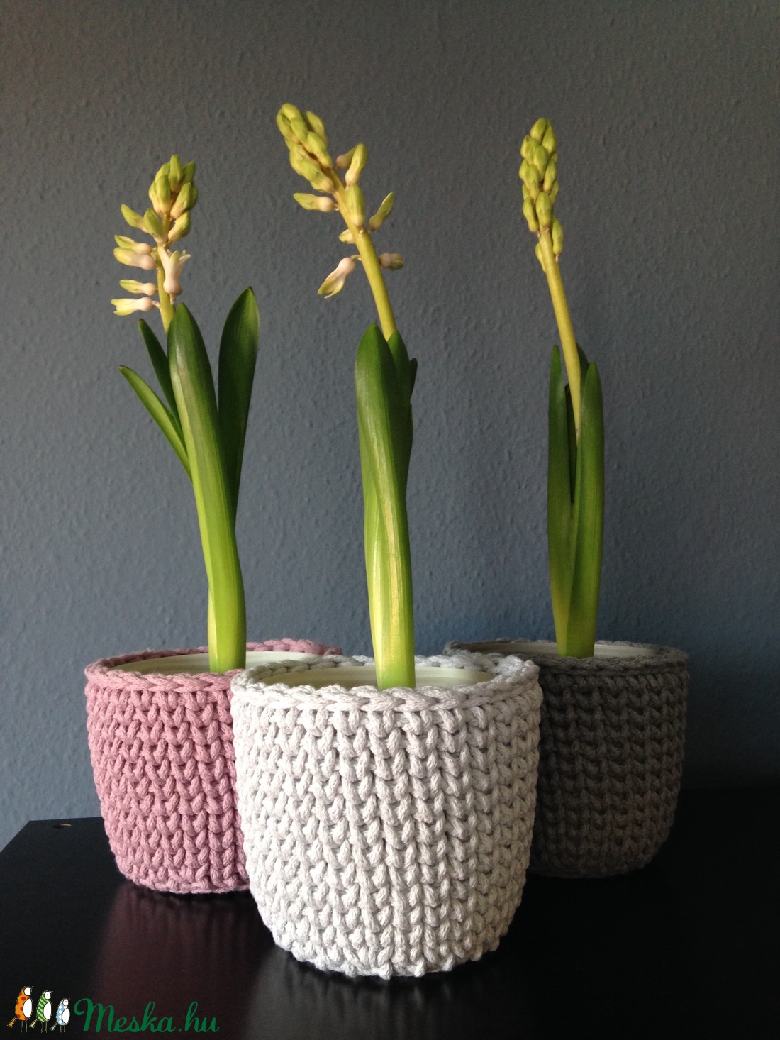 Horgolt kaspó szett, virágtartó, tároló -  - Meska.hu