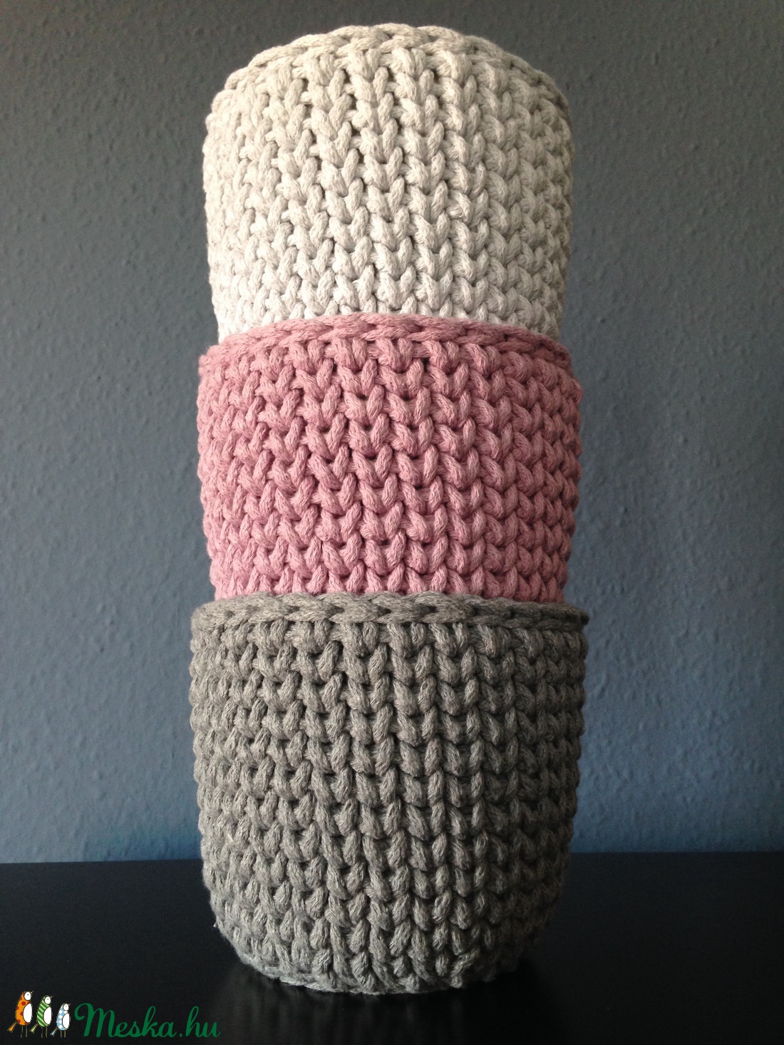 Horgolt kaspó szett, virágtartó, tároló -  - Meska.hu