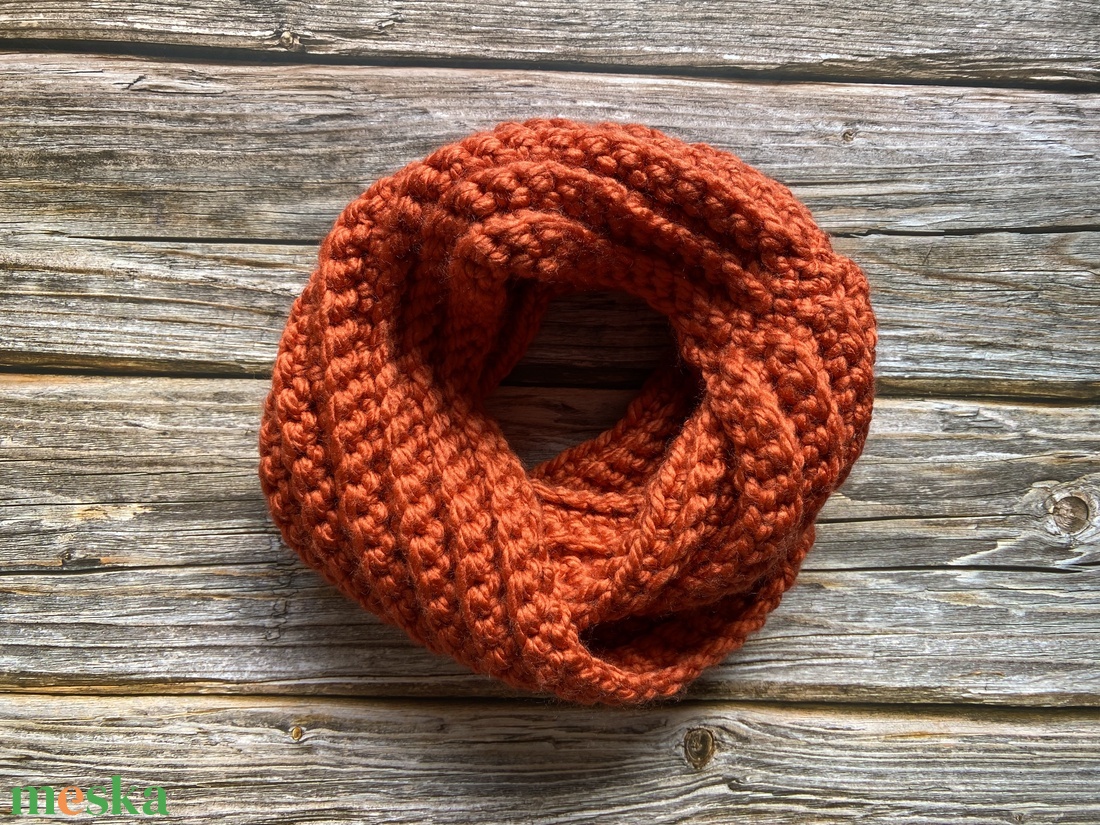 Horgolt körsál - narancs - ruha & divat - sál, sapka, kendő - sál - Meska.hu