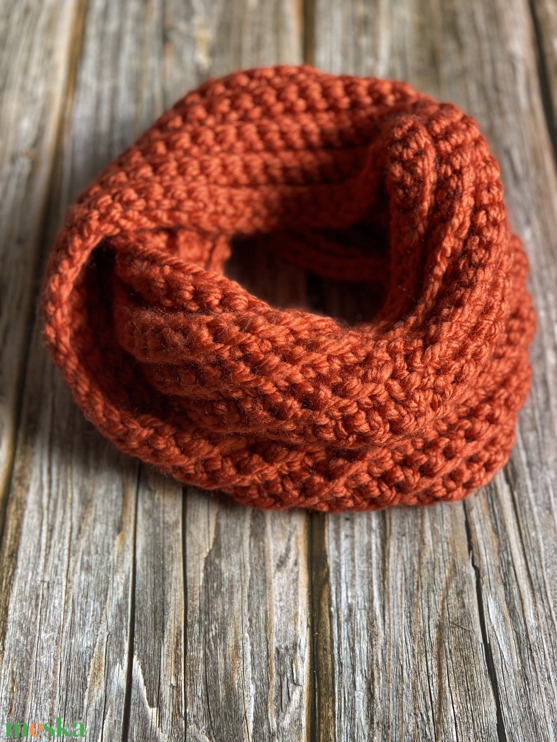 Horgolt körsál - narancs - ruha & divat - sál, sapka, kendő - sál - Meska.hu