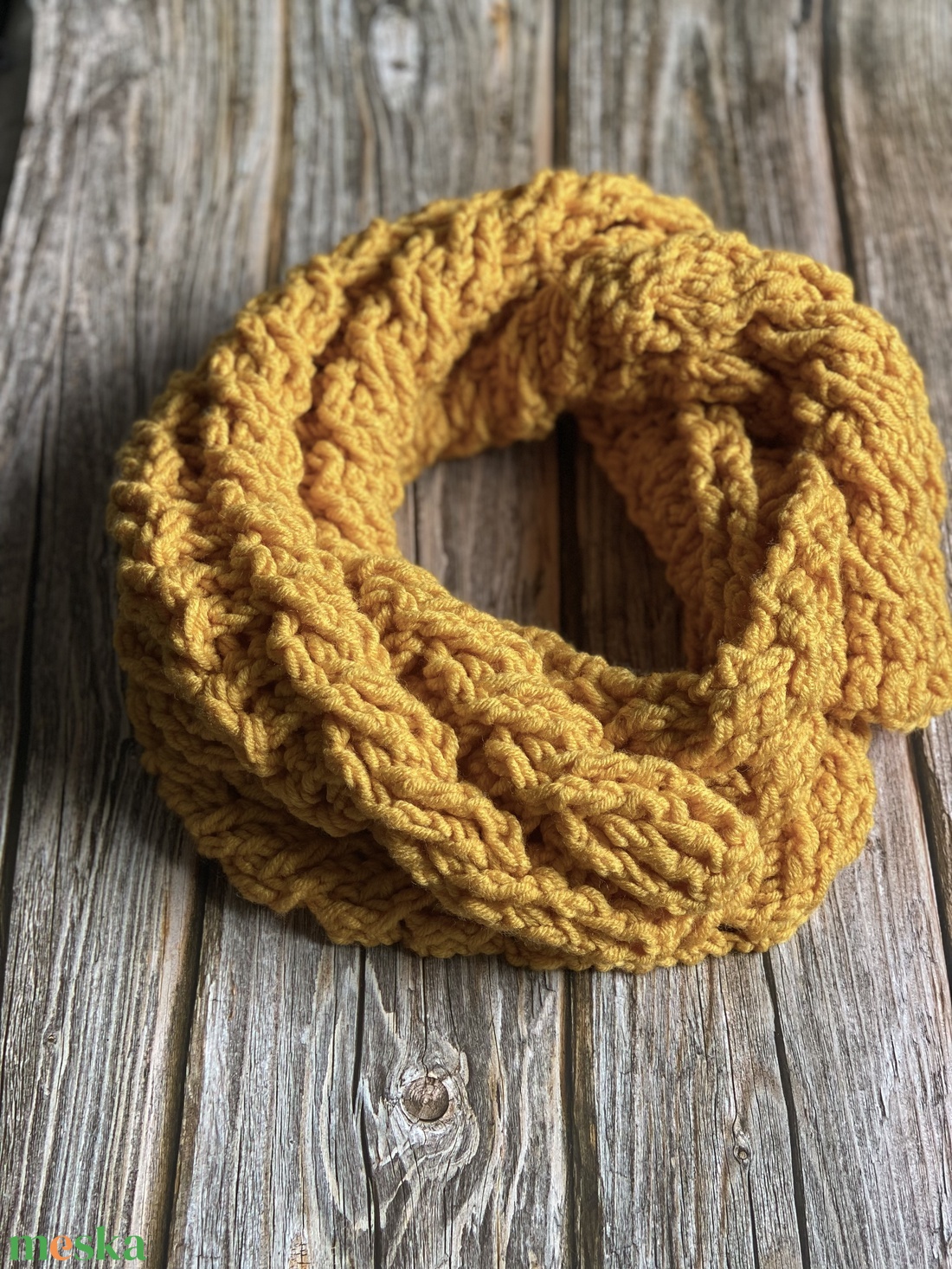 Horgolt sál - napsárga - ruha & divat - sál, sapka, kendő - sál - Meska.hu