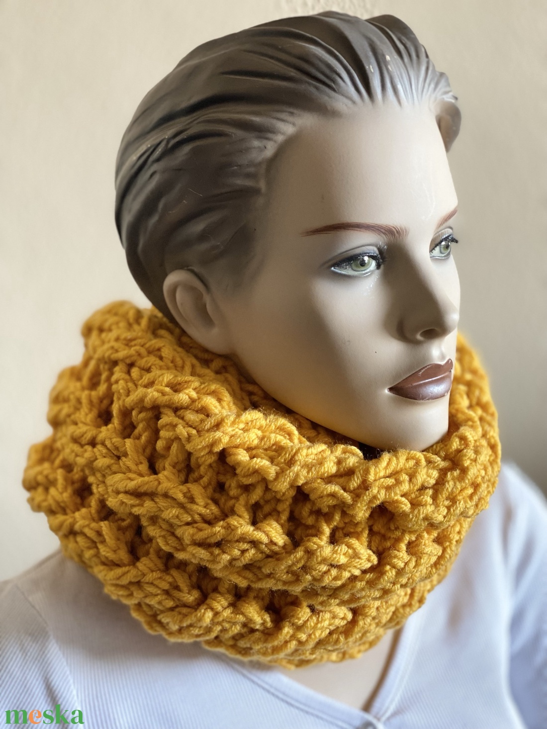 Horgolt sál - napsárga - ruha & divat - sál, sapka, kendő - sál - Meska.hu