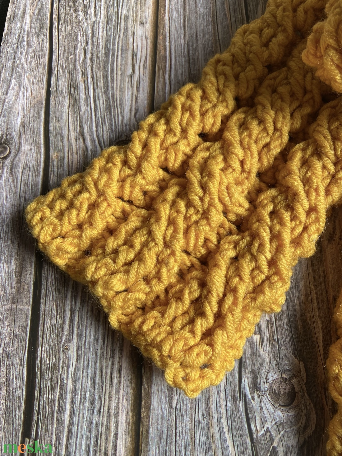 Horgolt sál - napsárga - ruha & divat - sál, sapka, kendő - sál - Meska.hu