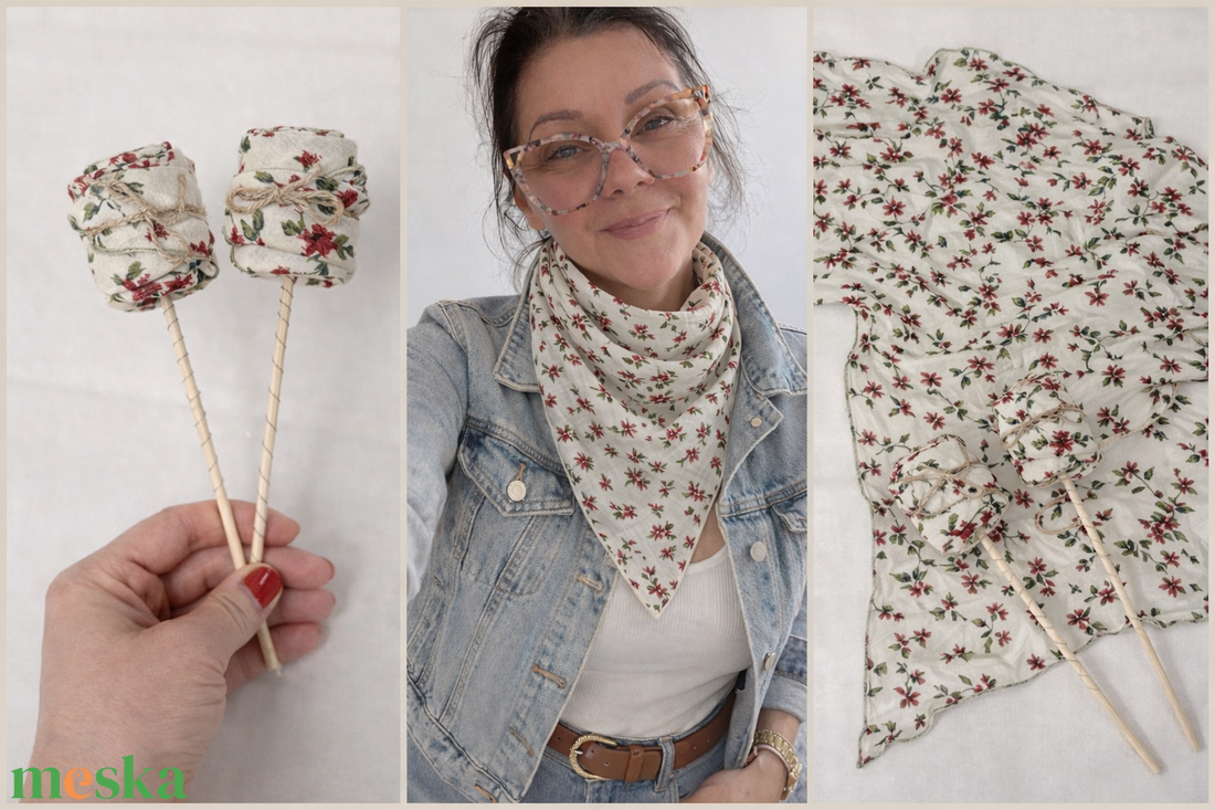 Kendő rózsa - ruha & divat - sál, sapka, kendő - fejpánt - Meska.hu