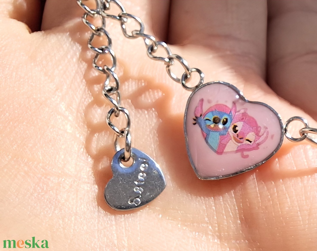 Lilo andStitch rozsdamentes acél karkötő - ékszer - karkötő - charm karkötő - Meska.hu