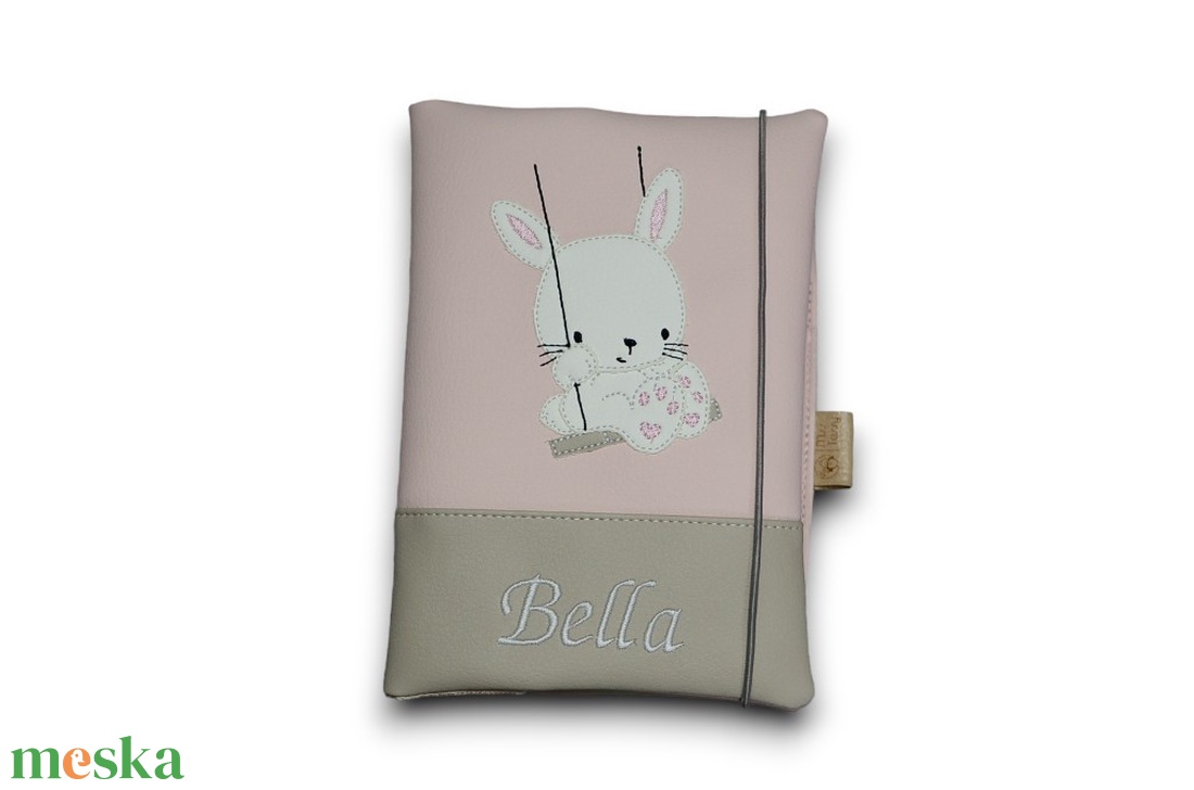 Textilbőr egészségügyi kiskönyv borító - hintázó kis nyuszi - otthon & életmód - papír, írószer - egészségügyi kiskönyv borító - Meska.hu