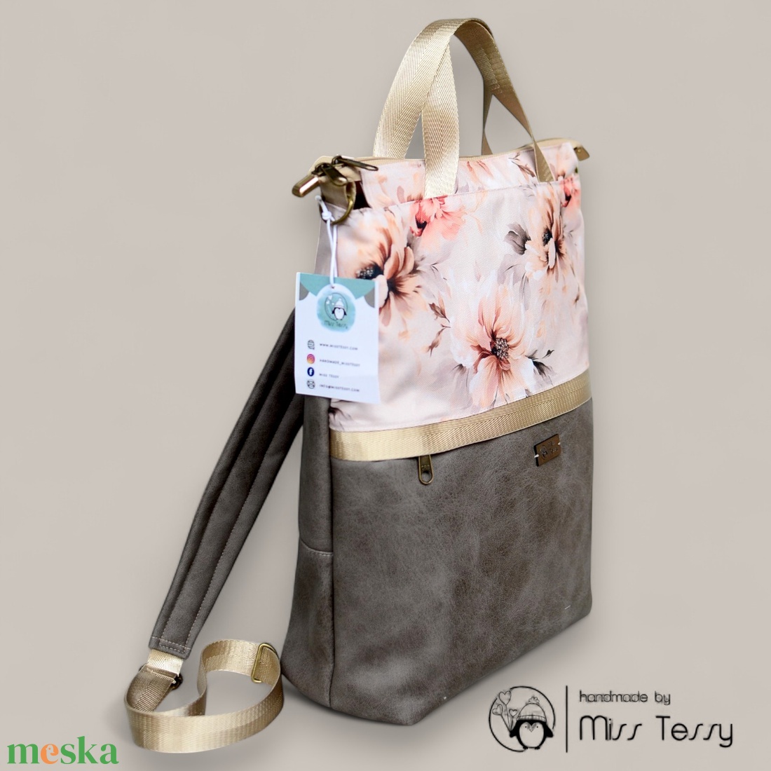 MindentBele Mami Táska - pelenkázótáska - blush bloom - táska & tok - pelenkatáska - kismamatáska - Meska.hu