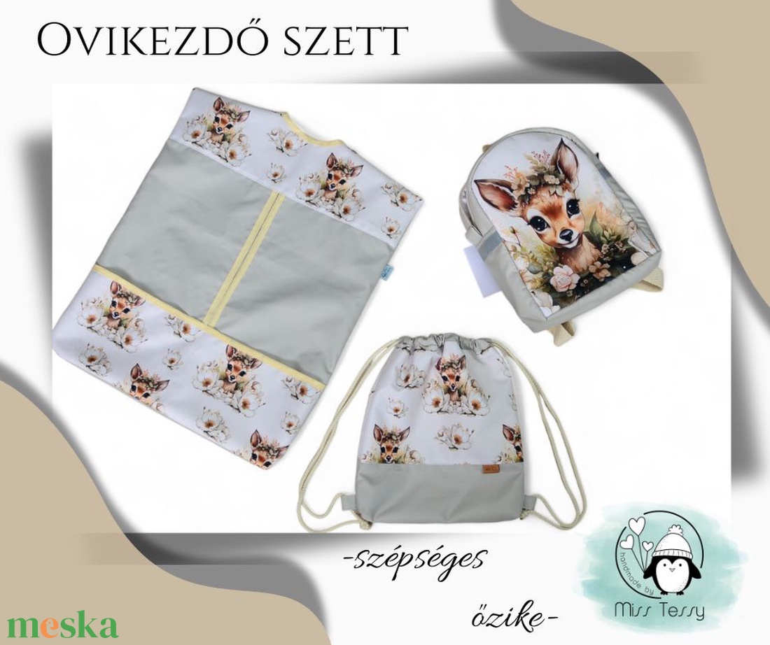 VÍZHATLAN OVIS ZSÁK - TORNAZSÁK SZETT HÁTIZSÁK SZETT szépséges őzike - játék & sport - ovis felszerelés - ovis szett (zsák és tornazsák) - Meska.hu