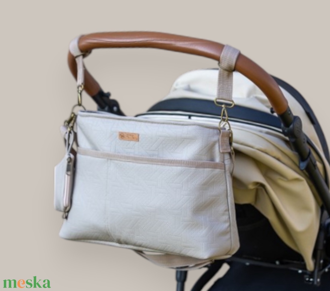 Babakocsitáska- beige textilbőr  - táska & tok - pelenkatáska - kismamatáska - Meska.hu