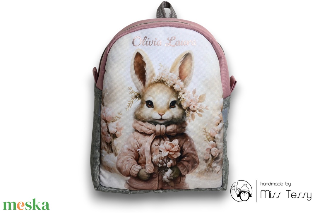 Nyuszi lány ovis bölcsis hátizsák  - játék & sport - ovis felszerelés - ovis hátizsák - Meska.hu