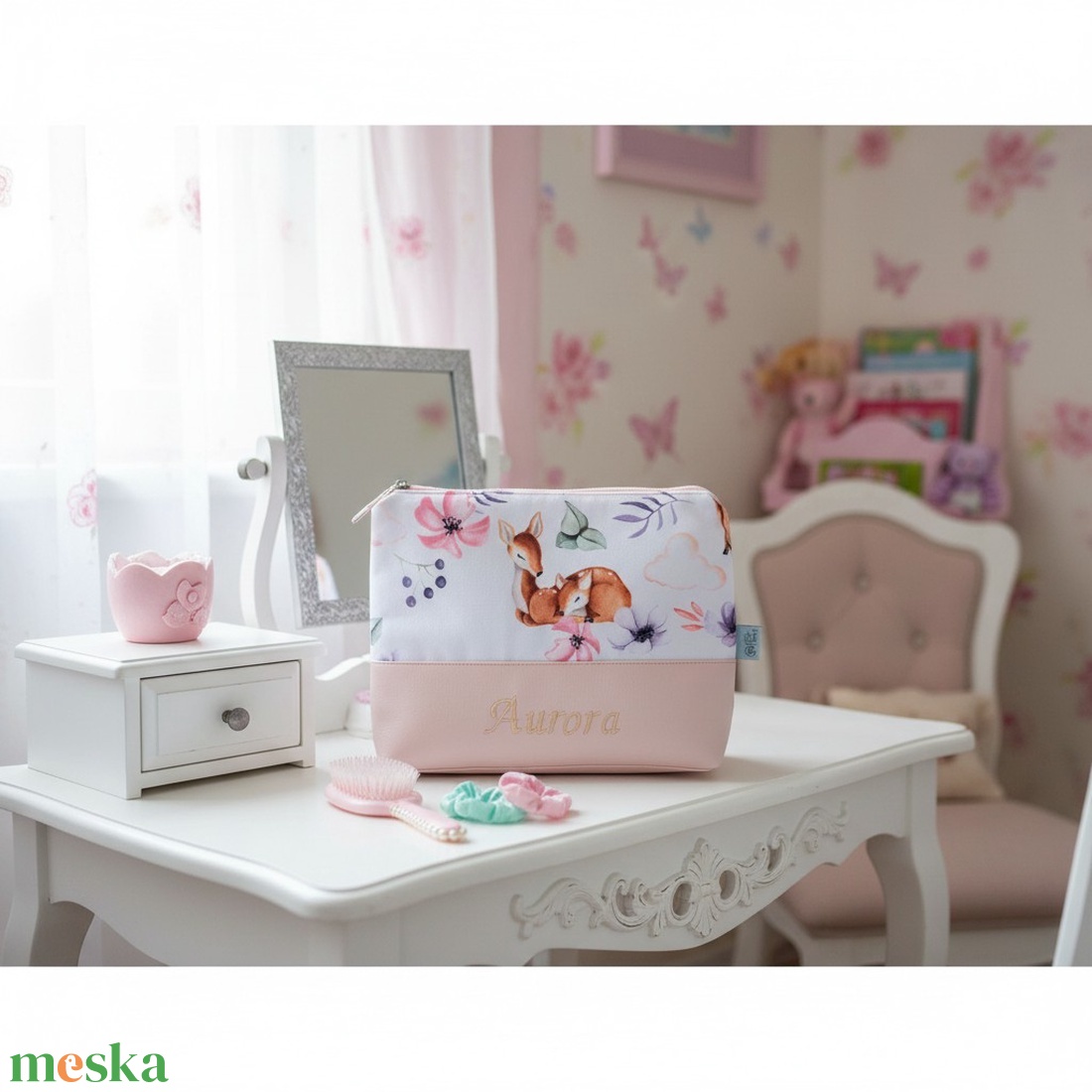 Cipzáros neszeszer névvel - 2 méretben - forest friends - táska & tok - neszesszer - Meska.hu