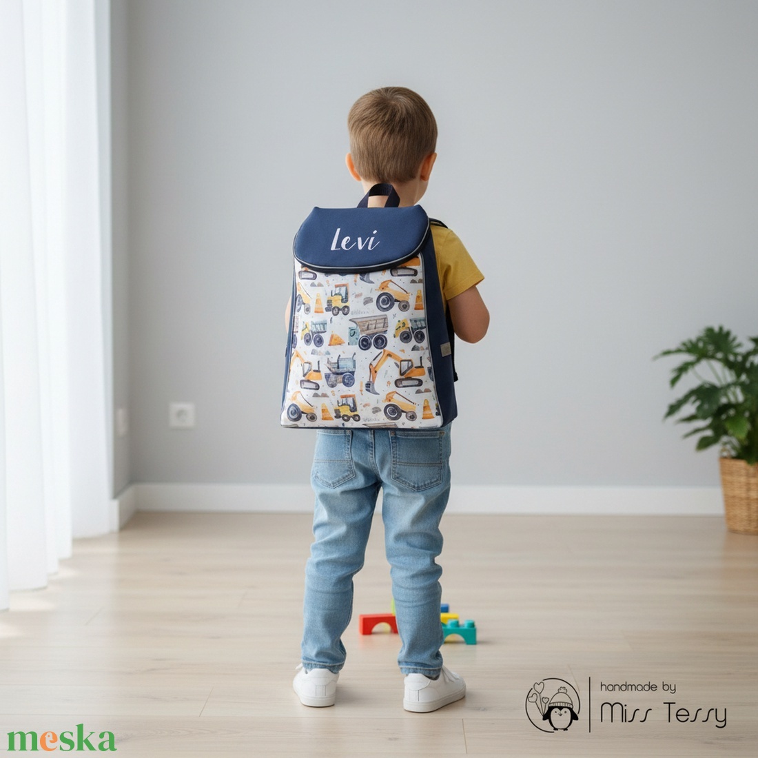 Ovis  hátizsák - markoló kékkel - játék & sport - ovis felszerelés - ovis hátizsák - Meska.hu