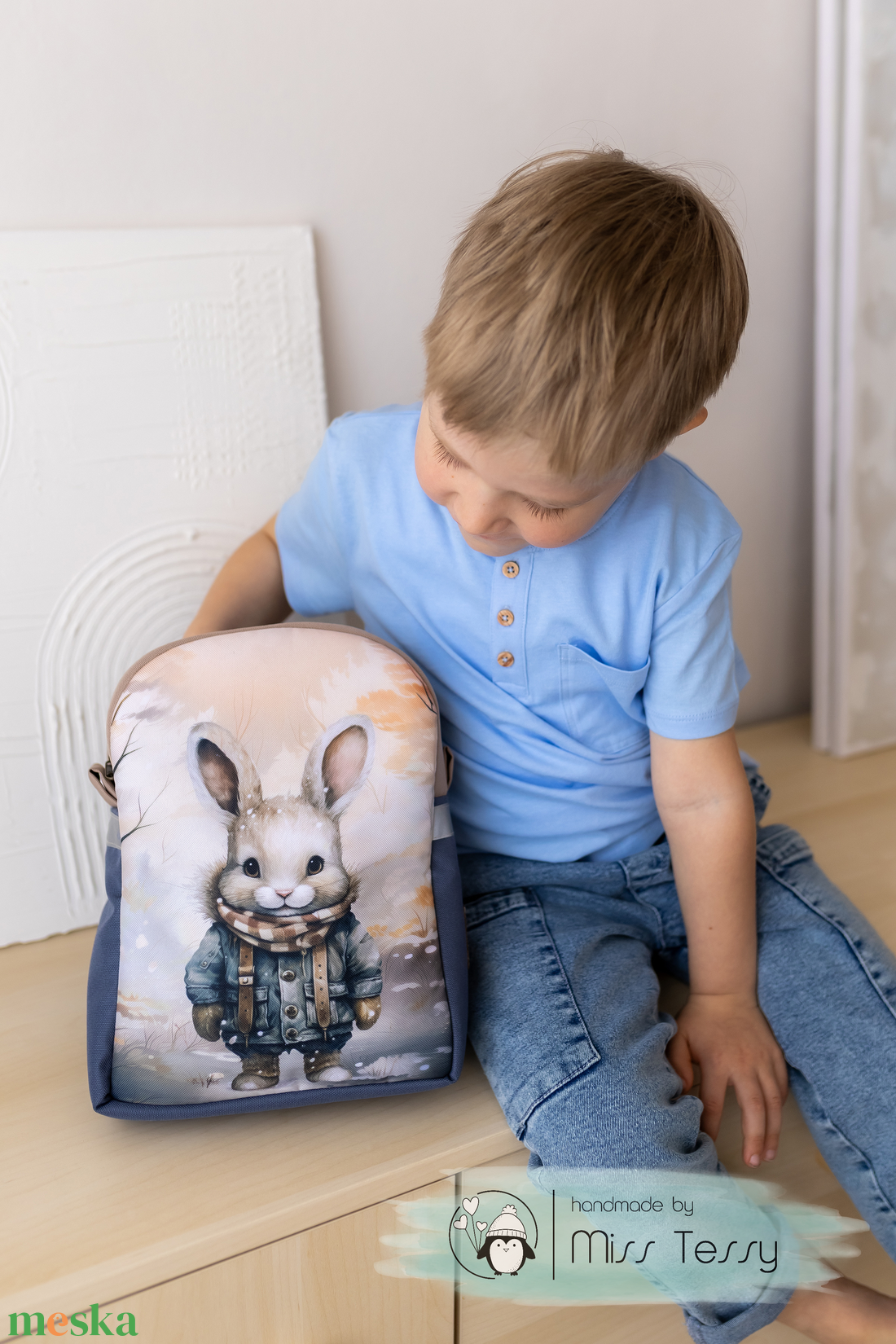 Ovis bölcsis hátizsák - Nyuszi úr - játék & sport - ovis felszerelés - ovis hátizsák - Meska.hu