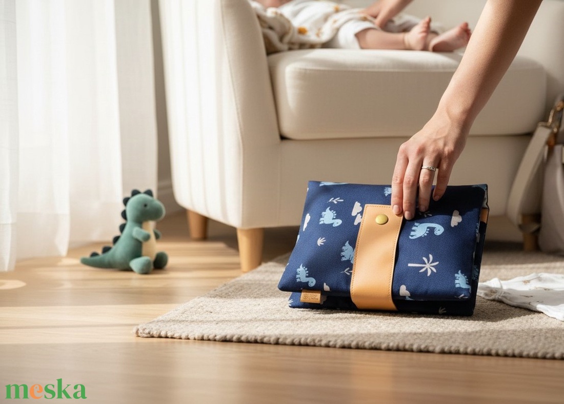 Pelenkázó neszeszer - vízhatlan - dínóbarátok - baba - mama - pelenkázó, babafürdető kellékek - pelenkázó neszeszer, pelenkatartó - Meska.hu