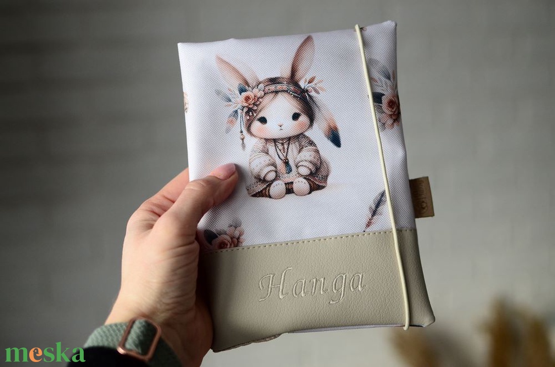 Vízhatlan egészségügyi kiskönyv borító - boho bunny - baba - mama - babaemlékek - egészségügyi kiskönyv borító - Meska.hu