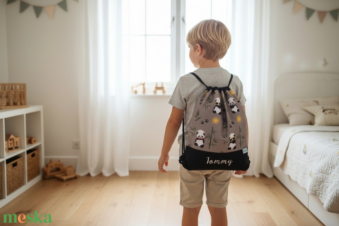 Ovis bölcsis tornazsák - cool panda - játék & sport - ovis felszerelés - ovis tornazsák - Meska.hu